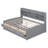 Full Size Wooden Captain Bed with Built-In Bookshelves, 3 Storage Drawers, and Trundle – Light Grey Storage Bed Frame-411552319