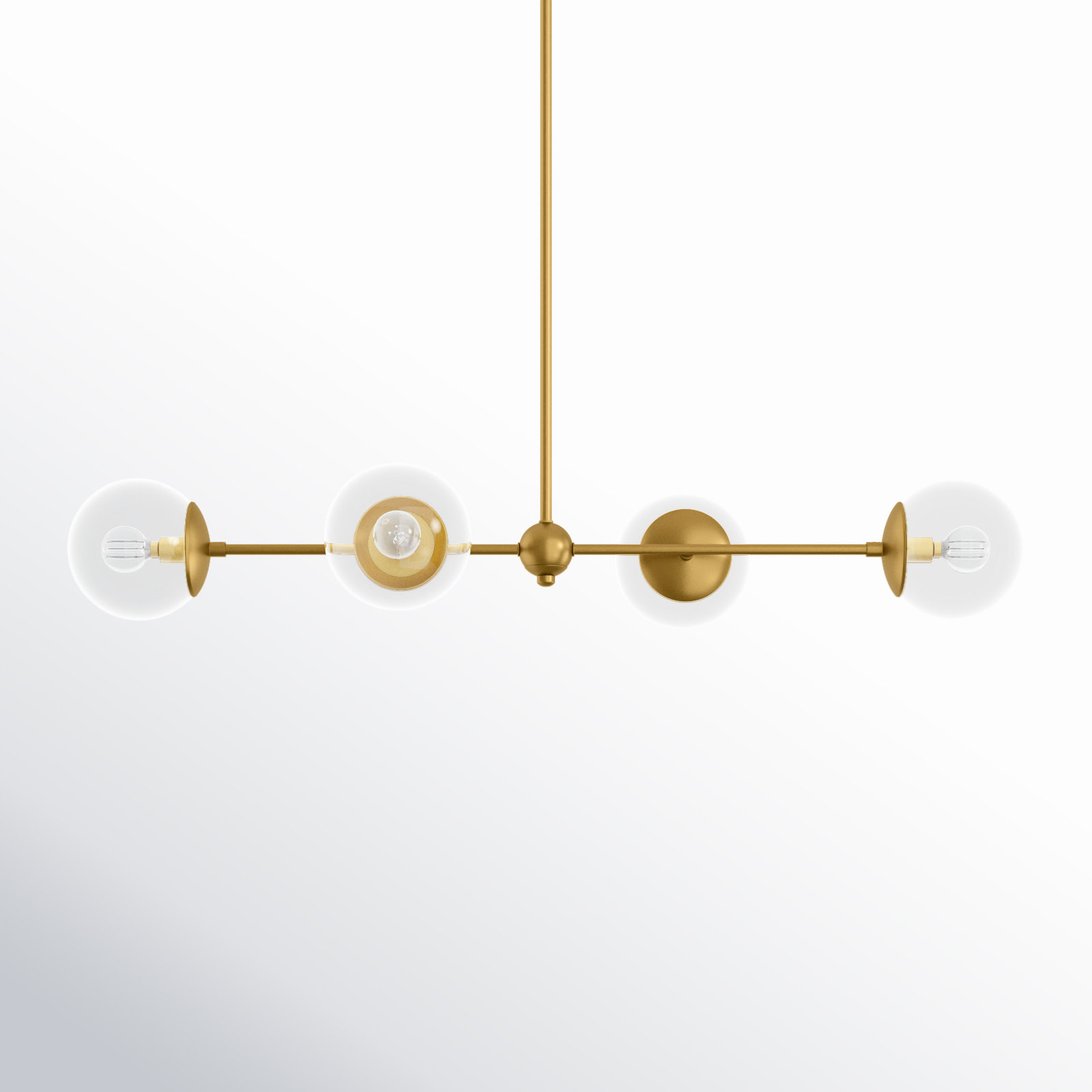Linton 4 - Light Dimmable Kitchen Island Modern Linear Chandelier, Brushed Bronze