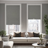 Blackout Roller Shades For Windows Cordless Linen Fabric Roller Blinds For Window Thermal Insulated Fabric UV Protection Window Shades For Home,Blackout,