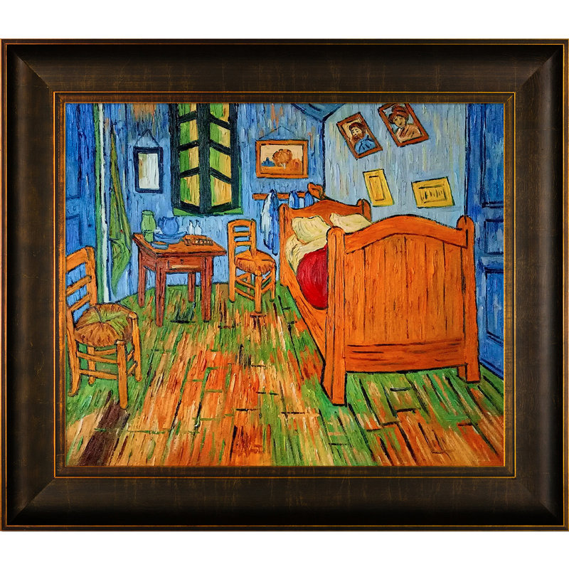 "Chambre à coucher à Arles" par Vincent Van Gogh - Peinture sur toile encadrée, H 26,5 po x l 30,5 x P 2 po