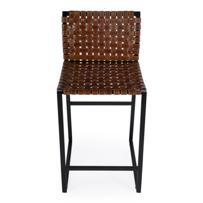 Butler Urban Brown Woven Leather Bar Stool