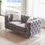 Canapé en velours capitonné style Chesterfield avec pieds en métal-279777963-279777964