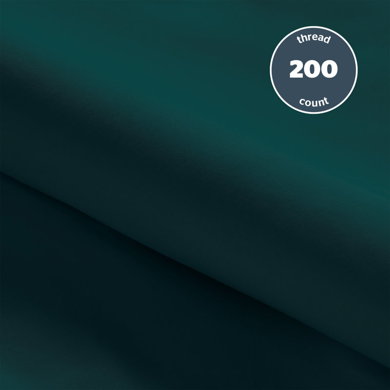 Silentnight Pure Cotton 200 TC Duvet Cover Set, Teal, Double Duvet Cover + 2 Standard Pillowcases