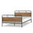 Parthenon Industrial Metal Bed Frame with Wood Detail Head and Foodbaord-36802950