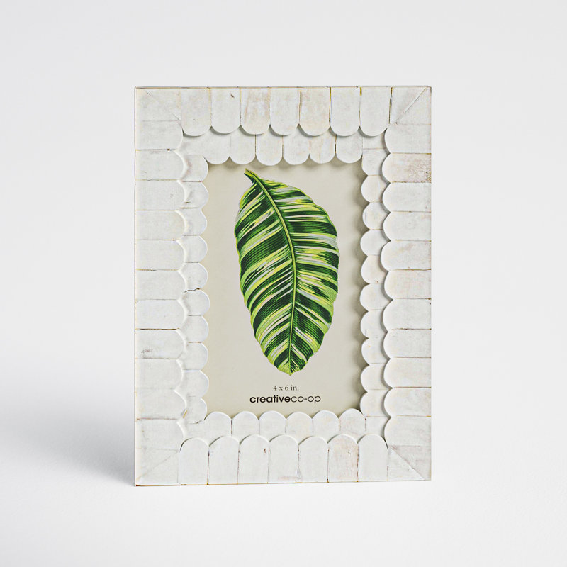 Langham White Bone Embossed Picture Frame