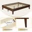 Base de lit plateforme en bois de 12 po de hauteur, lit plateforme en bois massif avec support de lattes robuste, sans tête de lit, aucun sommier requis-1814727175-1814727182