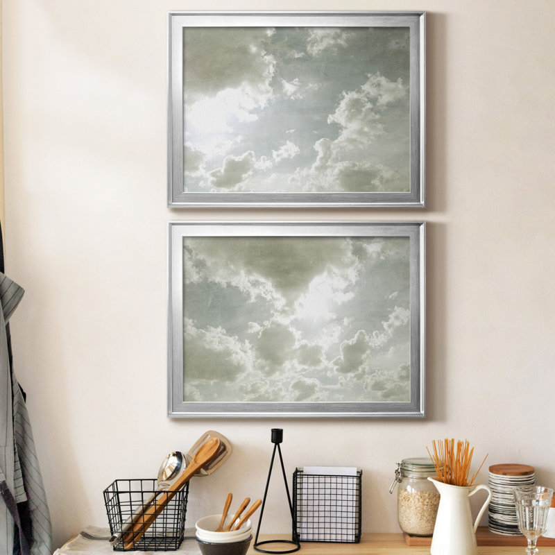Sky Scrapers I - ensemble de 2 cadres photo, H 42,5 po x l 61 po x P 1 po, Argent