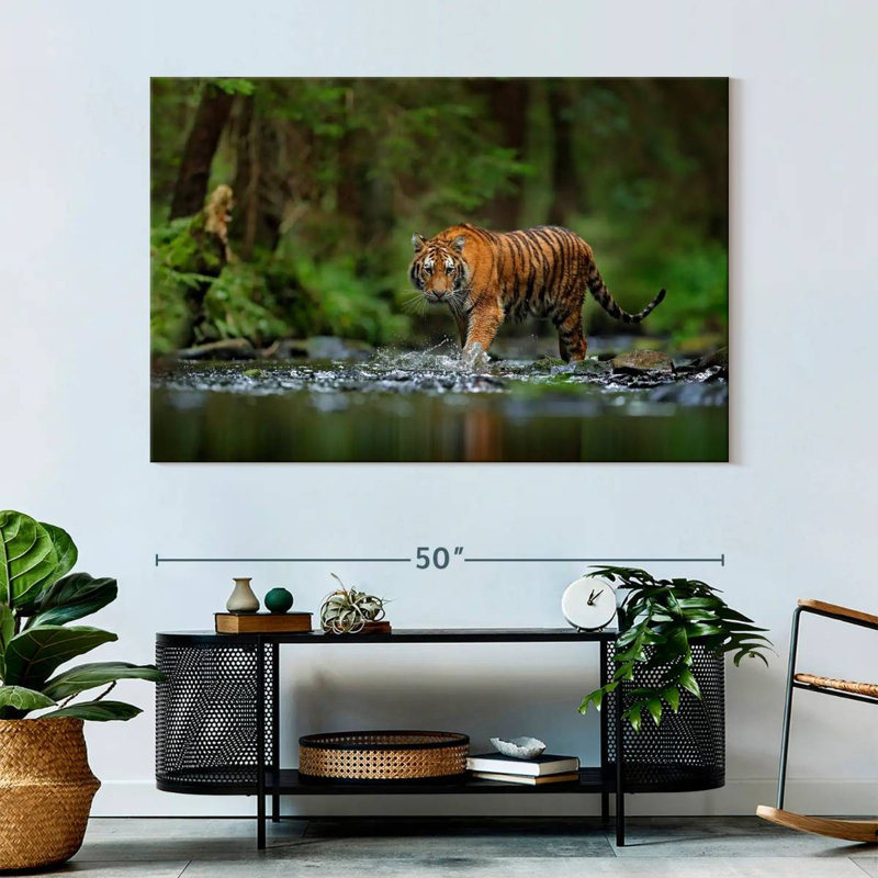 Brampt Tiger In The River, 34" H x 51" W