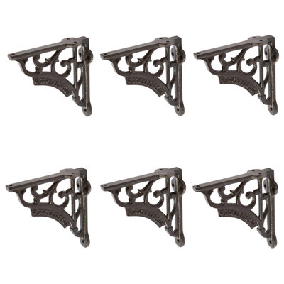 Hammer & Tongs - Ornate Iron Shelf Bracket - Black