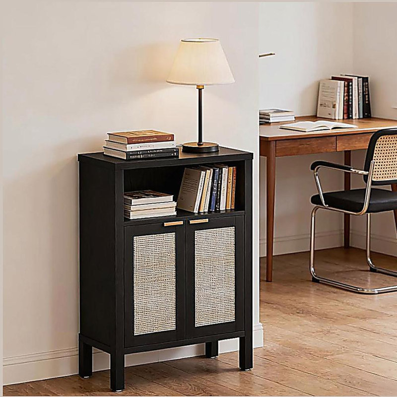 Armoire à café avec tablette réglable, armoire avec rangement, Noir patiné