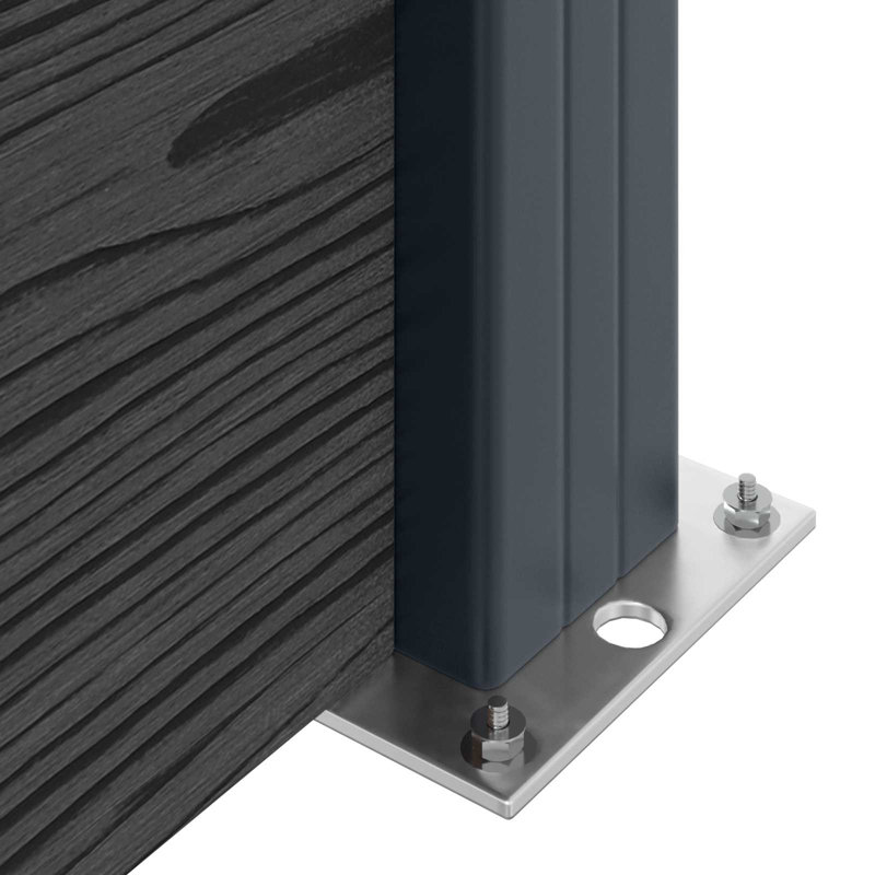 1138 cm W Fencing Kits Fencing with 7 Panel(s) Included, Black