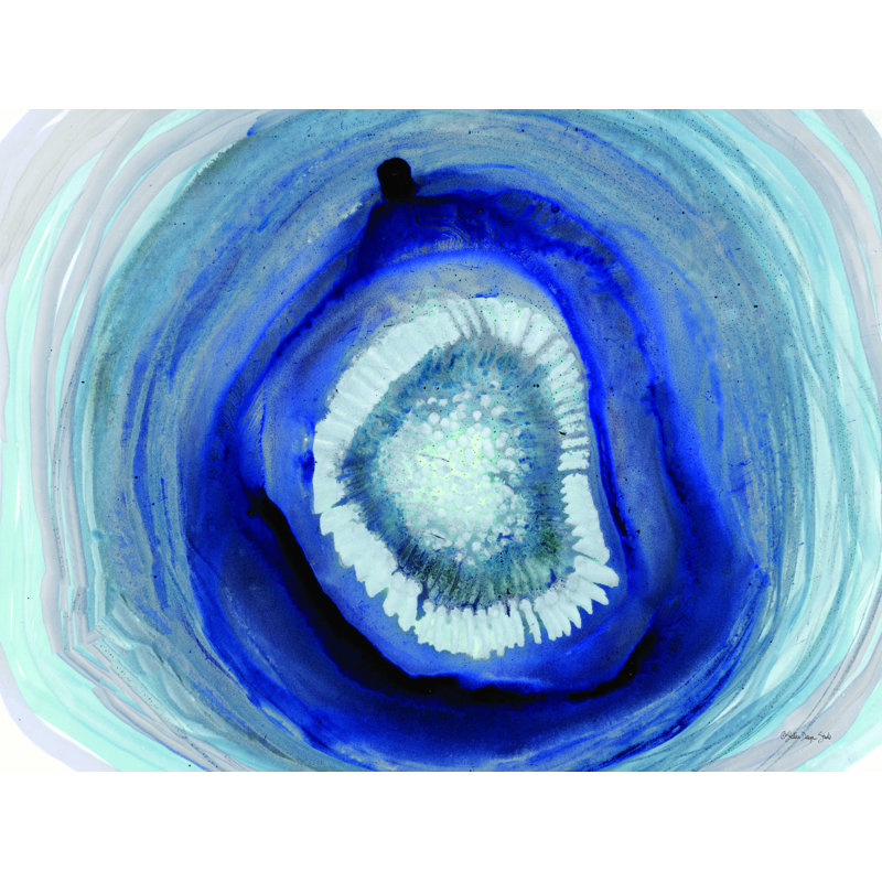 Shades of Blue Agate - reproduction d'art sur toile tendue, H 30 po x l 40 po