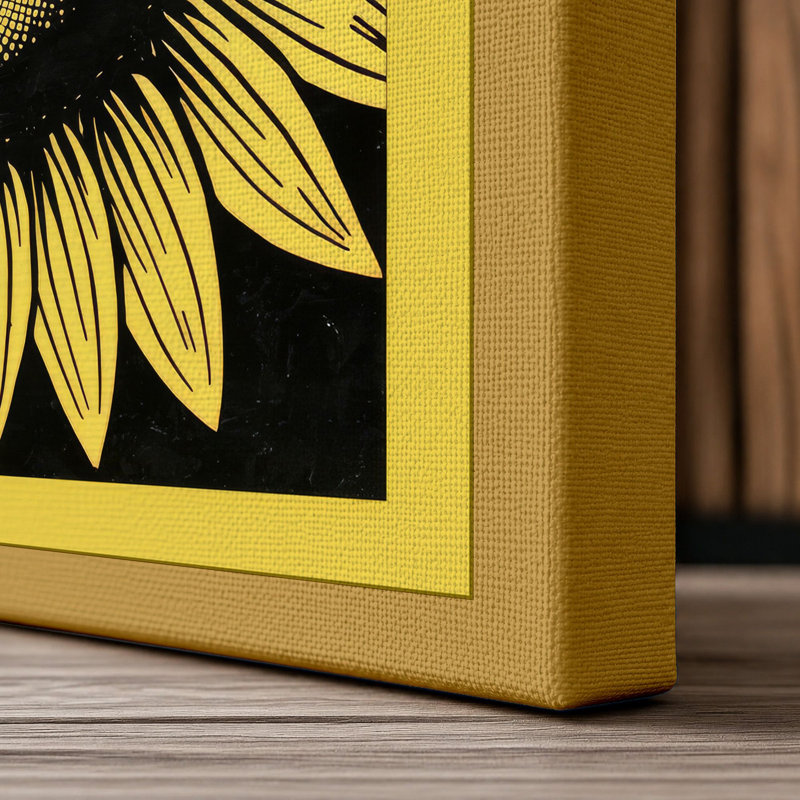Sunflower Soul Boho - Wrapped Canvas, 36x24 - 91.4 x 61.0 cm, Ochre Border