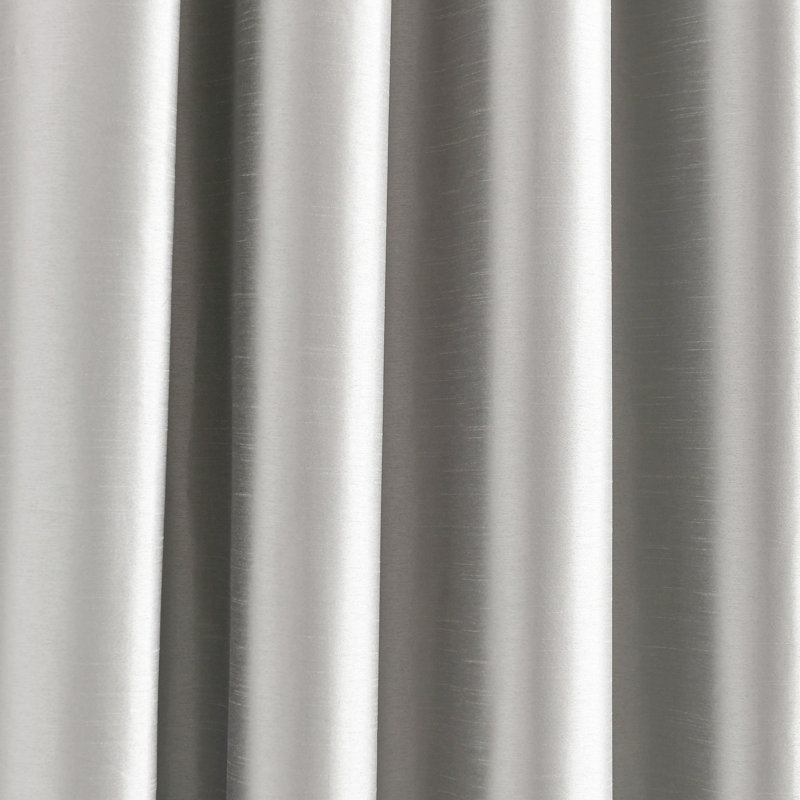 Light Gray Faux Silk Blackout Grommet Window Curtain Panel 52"W x 95"L