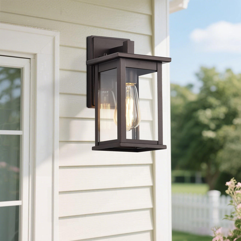 Outdoor Wall Sconce, Exterior Lighting Fixture, Anti-Rust Outdoor Wall Mounted Light, Black Carriage Lantern Lamp, Outside Porch Light With Clear Glass For Home, Garage (Oil Rubbed Bronze, 1 Pack)