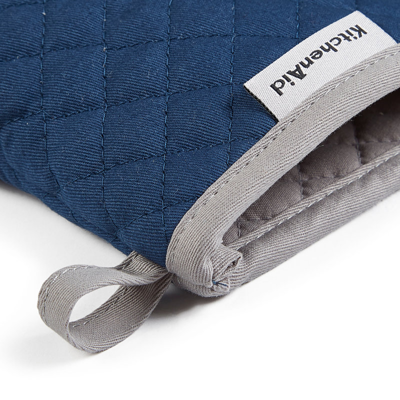 KitchenAid Asteroid Solid Textured Mini Oven Mitt, Blue Willow