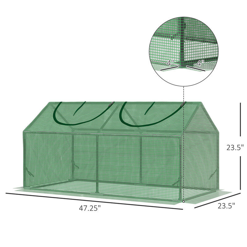 4' x 2' x 2' Green Portable Mini Greenhouse with PE Cover