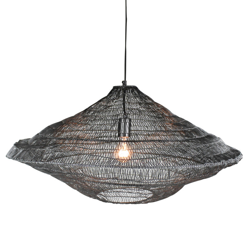Luminaire suspendu en fil tissé, Naturel foncé, Naturel foncé