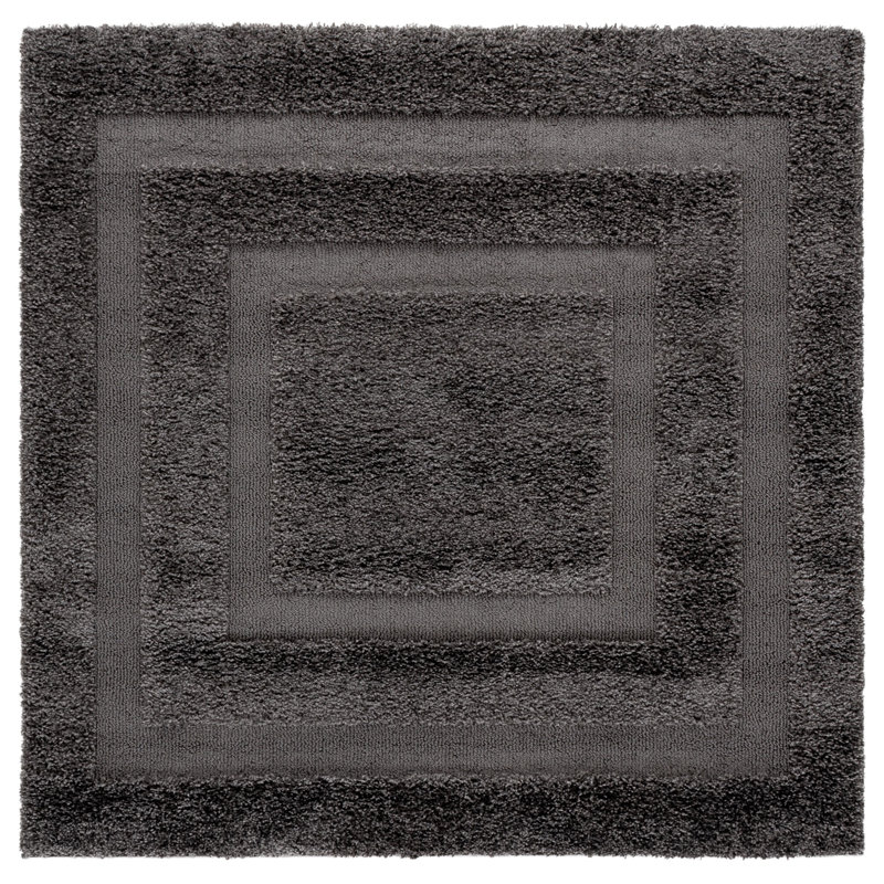 Assar Geometric Gray Area Rug, Square 5'