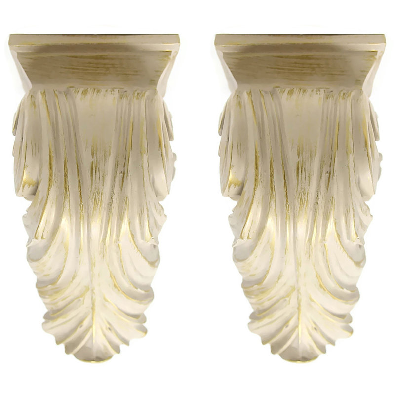 Brilon Polyresin Mounting Bracket, Gilded French White