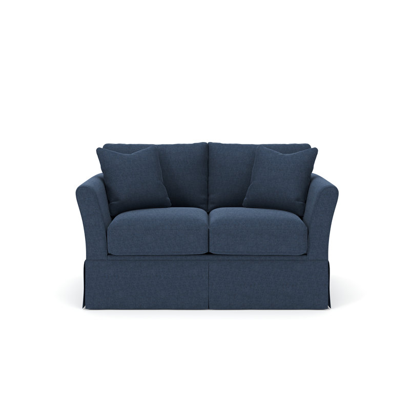 Causeuse rembourrée 63 po Shelby, Natté bleu marine Drusky Sustain®