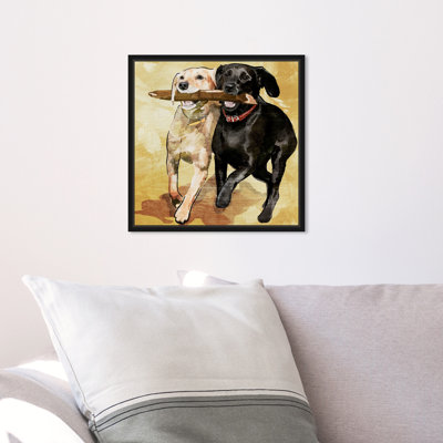 «Animals Playtime Dogs and Puppies», impression sur toile tendue