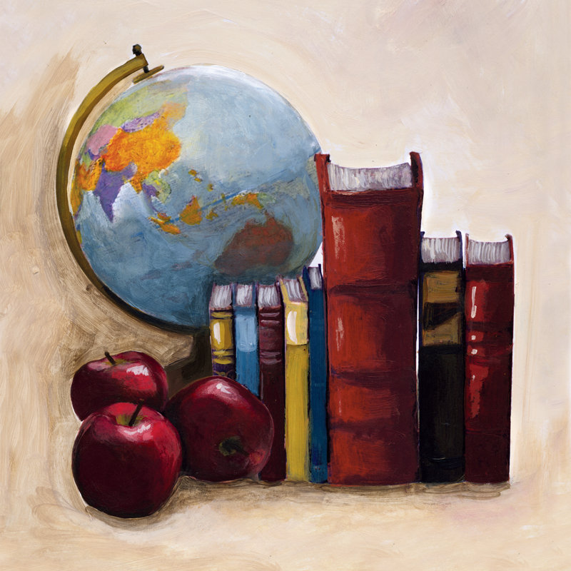 Back To School 2 - Wrapped Canvas Painting, 30cm H x 30cm W x 3.8cm D