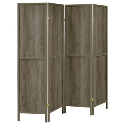 4 Paravents gris rustique en bois flotté, teinte, 70,31 po de hauteur x 69,5 po de largeur, 0,75 po de profondeur, pin et paravent pliant avec style, 70,31 po x 69,5 po x 0,75 po, pin, placage