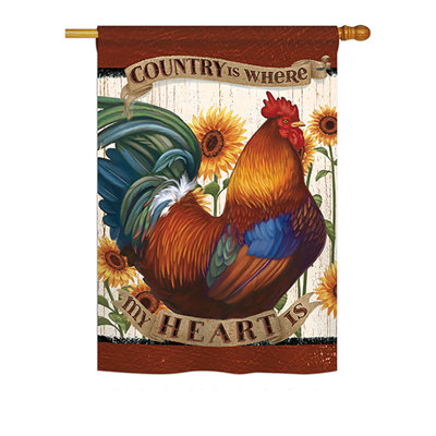 Drapeau de maison 40 po x 28 po Oelle Country My Heart