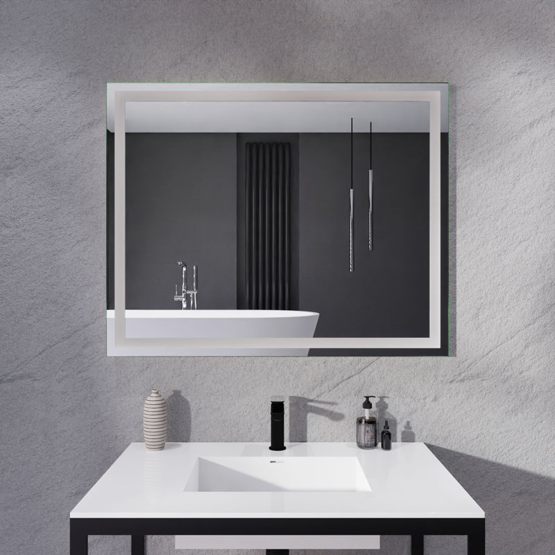 ANZZI 32 po x 40 po Miroir de salle de bain mural à DEL avec désembueur