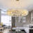 Dandelion 12 - Light Dimmable Gold Round Crystal Chandelier