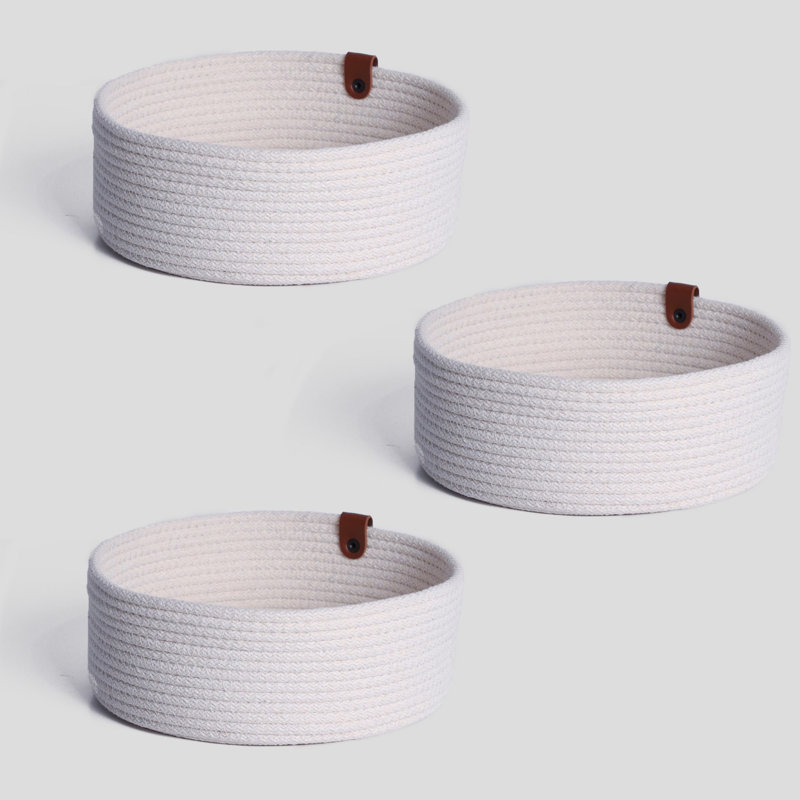 Ebern Designs Decorative Basket, Ecru