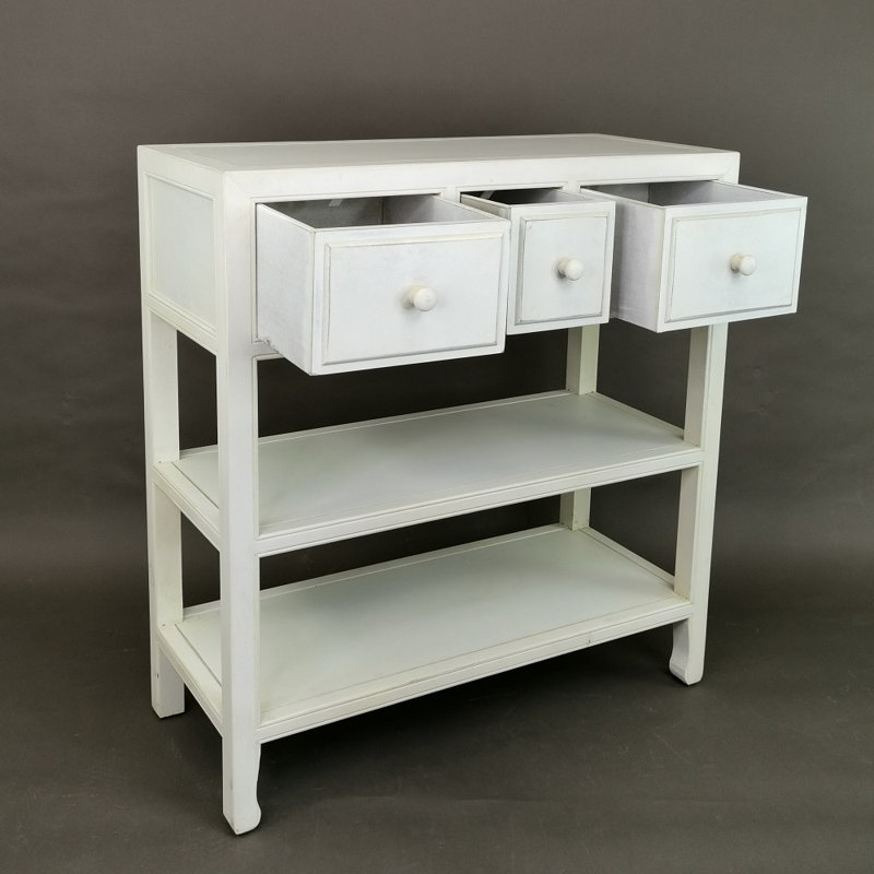 32'' Solid Wood Console Table, White
