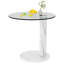 Table d'appoint de 22 pouces pour le verre, table de bout ronde moderne en verre trempé, table basse ronde en verre, petite table convenant au salon, au café, à la maison et au bureau-1065123485