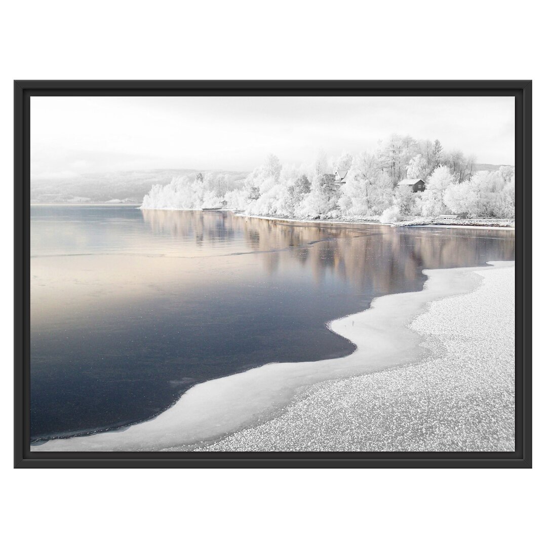 Gerahmtes Wandbild Winterlandschaft Wald Schnee