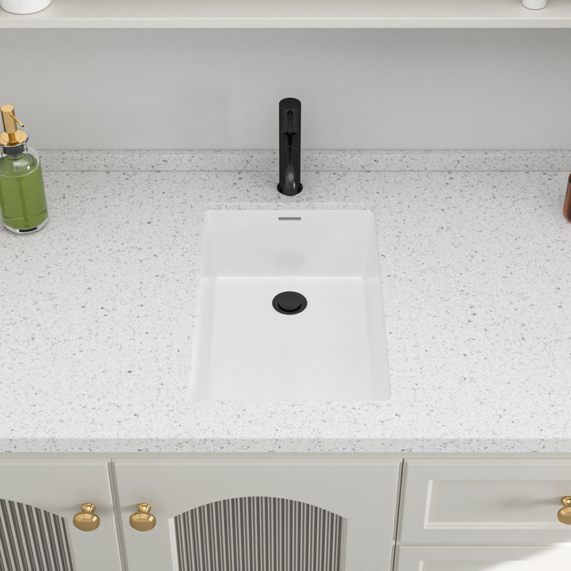 13.75" L x 20.25" W Bathroom Undermount Sink White Rectangle Porcelain Ceramic Lavatory Vanity Sink