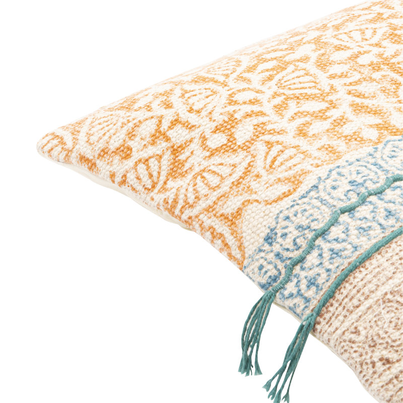 Sanga Multicolor Cotton and Viscose Bohemian Throw Pillow