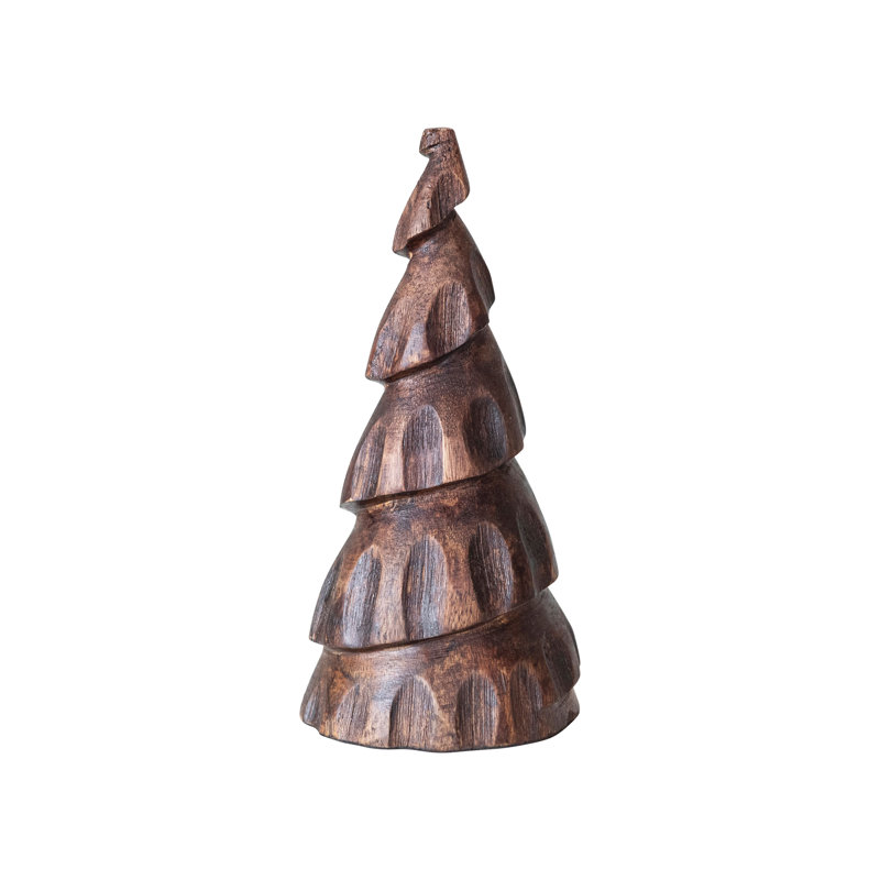 Burnt Carved Mango Wood Tree