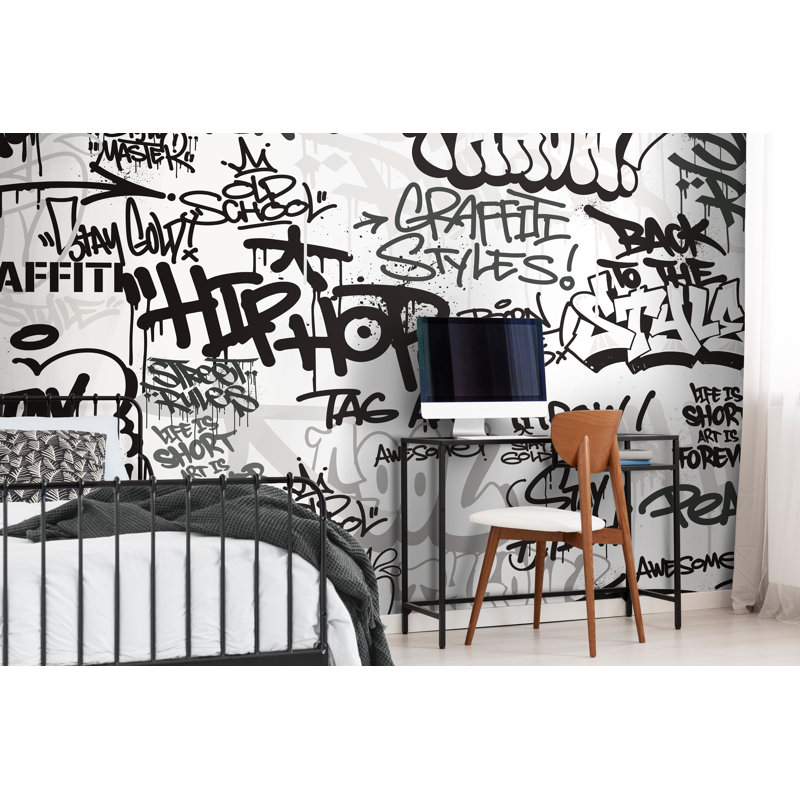 Lark Manor Mono Graffiti Matte Roll, 280cm L x 350cm W