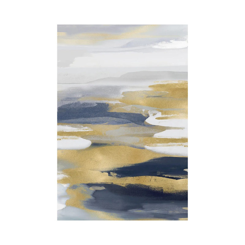 Intuition Blue And Gold I by Jackie Hanson - Wrapped Canvas Print, 152.5 cm H x 101.5 cm W