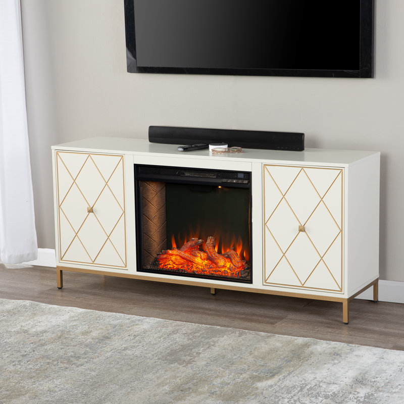 Marradi Criss Cross Electric Fireplace TV Stand with Storage