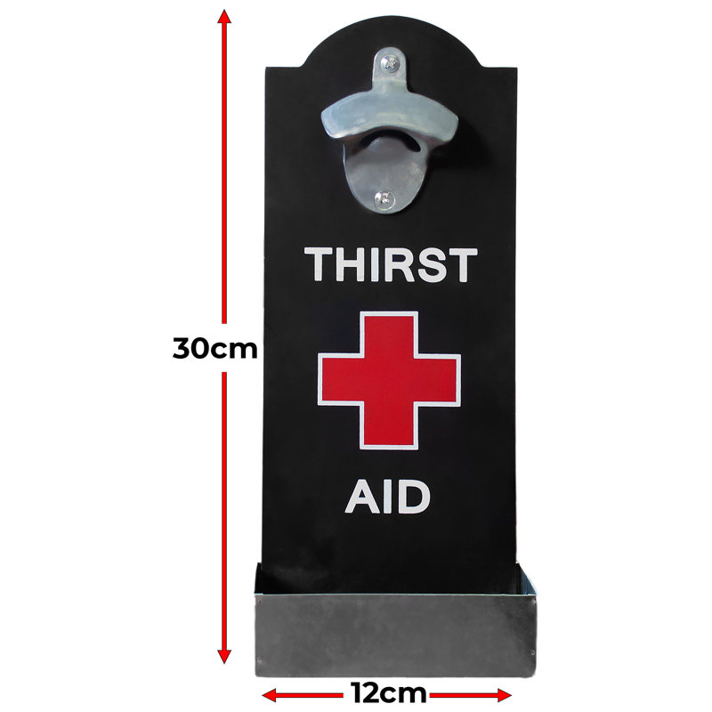 Thirst Aid Hangable Bottle Opener, Black