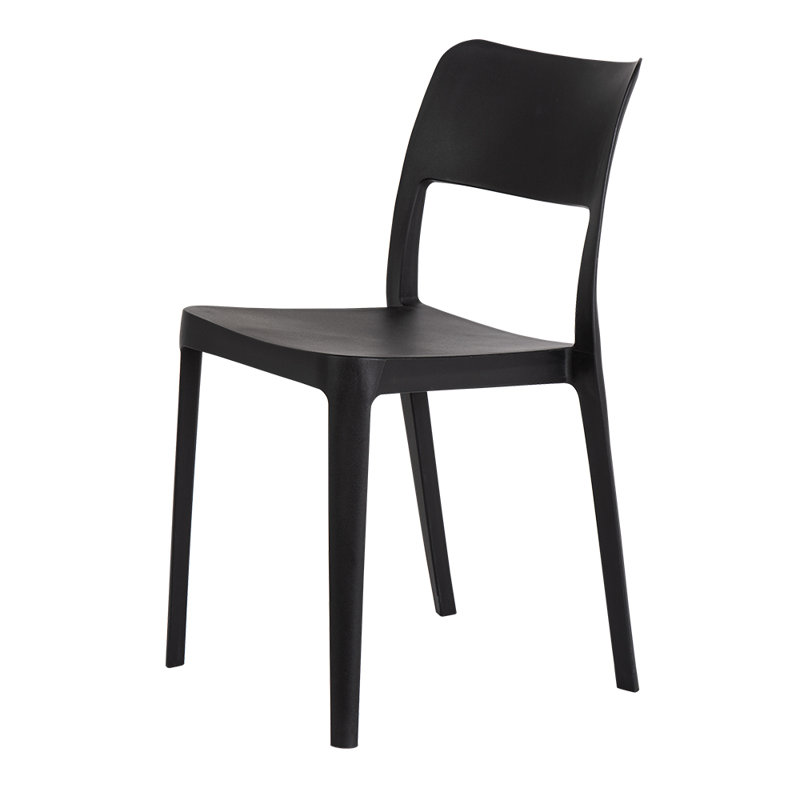 Alaycia Stacking Patio Dining Side Chair, Black