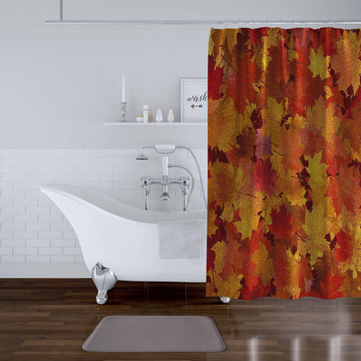 Rideau de douche simple à motif floral Perei