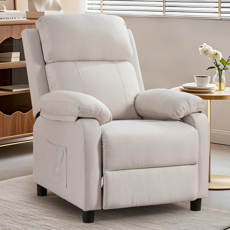 Recliner Chair, Adjustable Recliners For Adults, Small Recliners for Small Spaces,  Recliners with Side Pockets, Beige