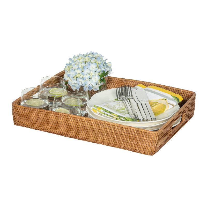 Bavan Wicker Tray, Brown