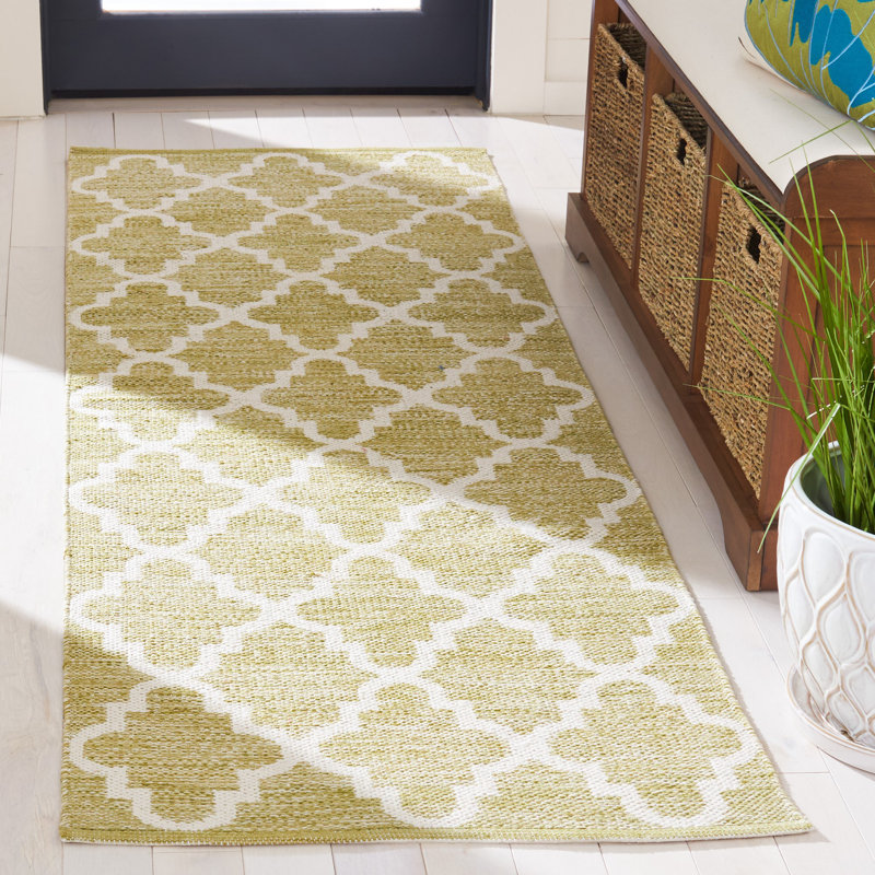 Lockbourne Hand Woven Cotton Geometric Rug, Runner 2'3" x 7'
