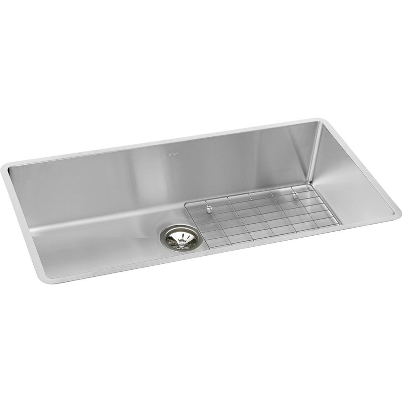 Crosstown 36.5" x 18.5" Undermount Kitchen Sink with Grid and Drain Assembly