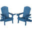 Ensemble de 2 chaises Adirondack en PEHD bleu avec porte-gobelet et téléphone (ensemble de 2)-908311445