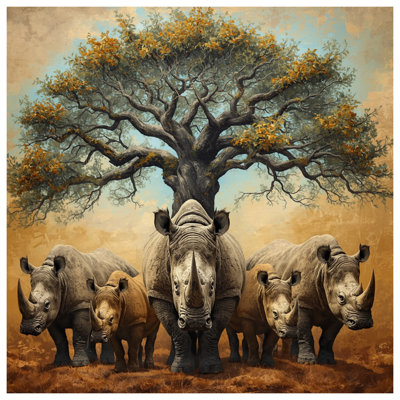 Édredon rhinocéros sous un arbre